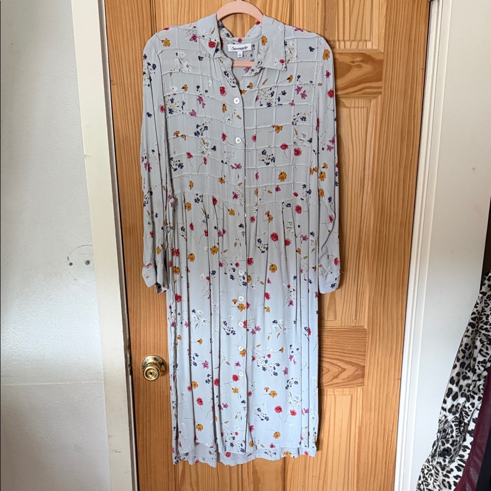 Serengeti Light Blue Floral Midi Dress